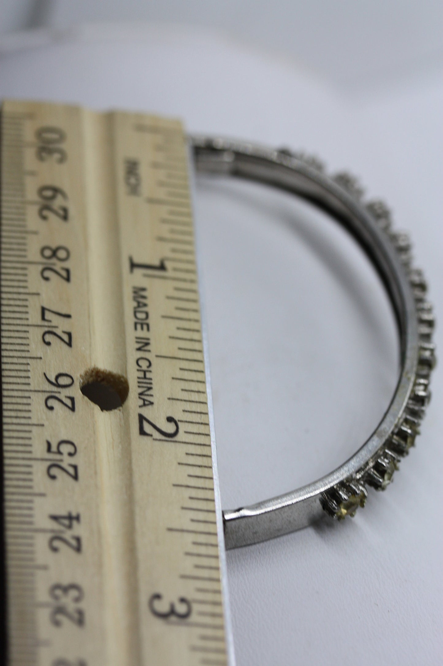 Vintage rhinestone bangle bracelet - one size fits all