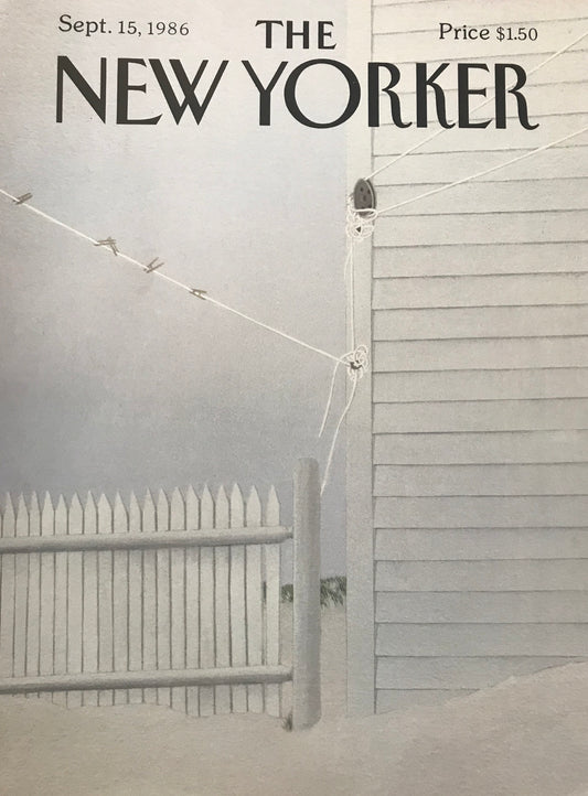 September 15, 1986 - The NEW YORKER Magazine original cover - clothes line, laundry
