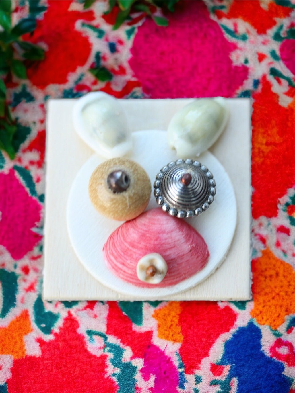 Meet "Hunny Bunny" - Assemblage art / mixed media collage - magnet, lapel pin or necklace pendant