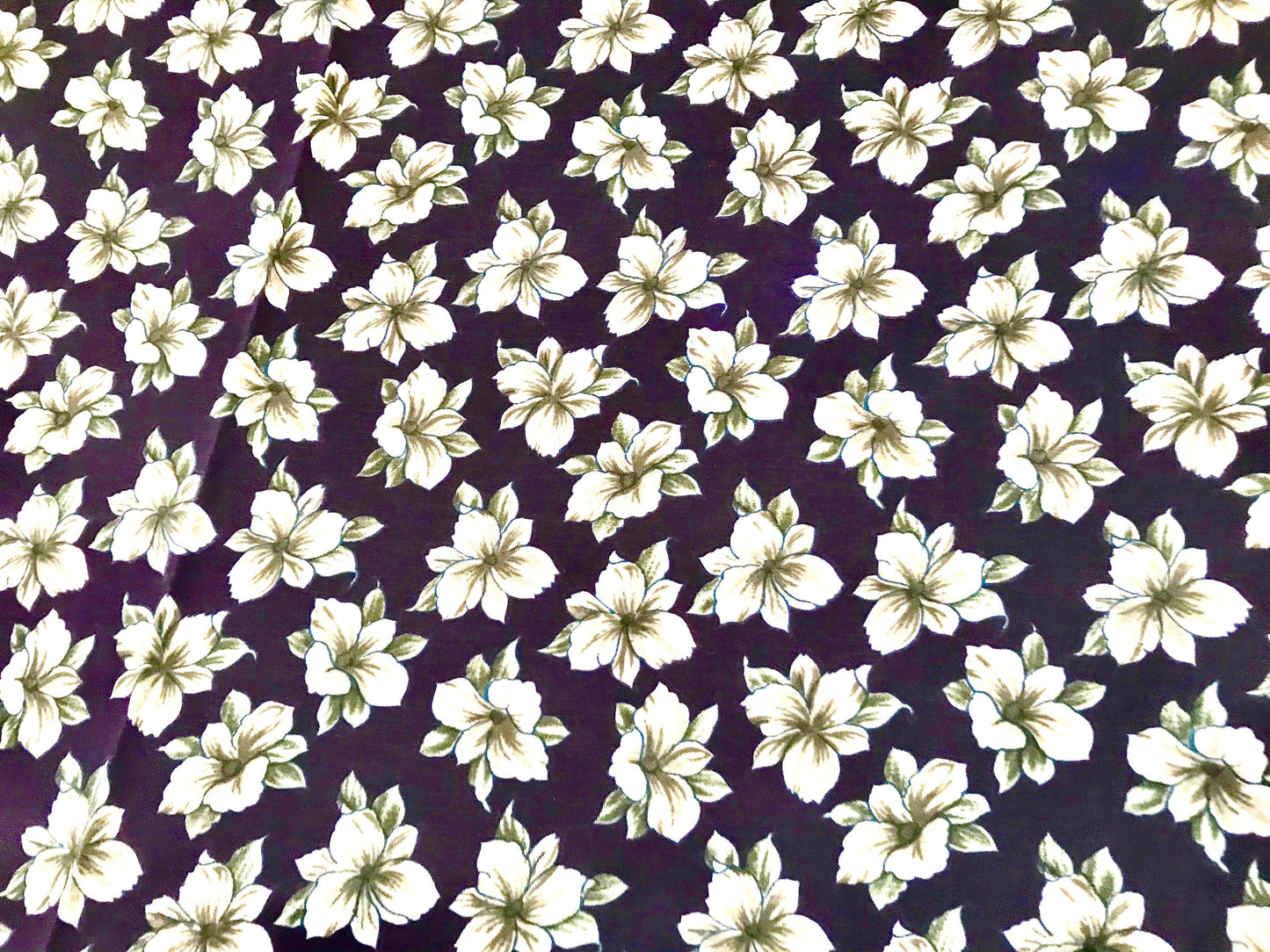 Vintage fabric - flowers - silky finish - 4+ yards