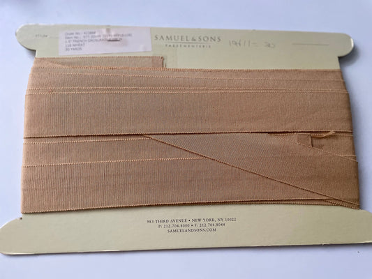 Vintage Samuel and Sons Passementerie Trim - 1.5 inch French Grosgrain Ribbon, wheat color - price per yard