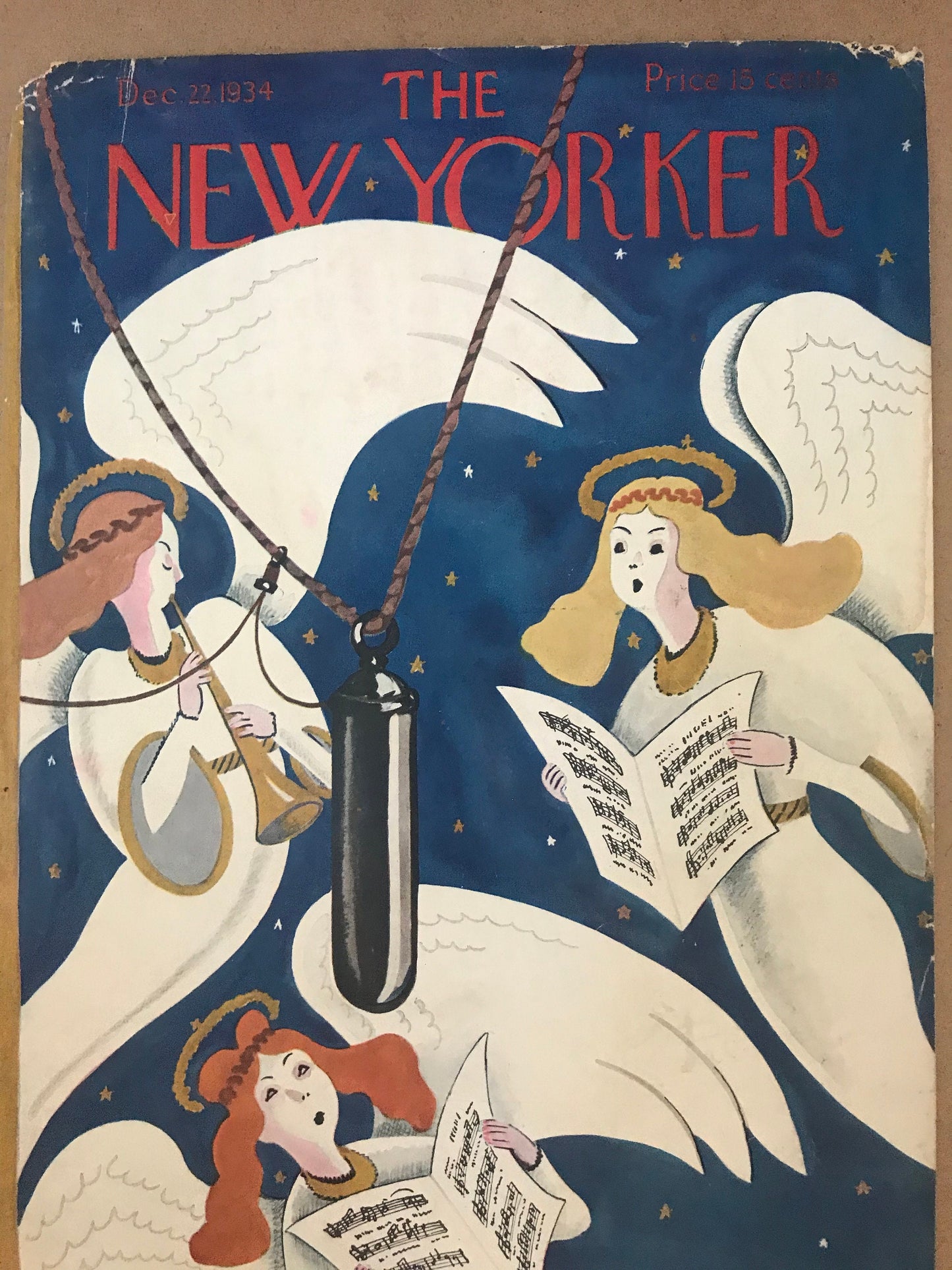 Rare - December 22, 1934 - The NEW YORKER Magazine original cover - angels