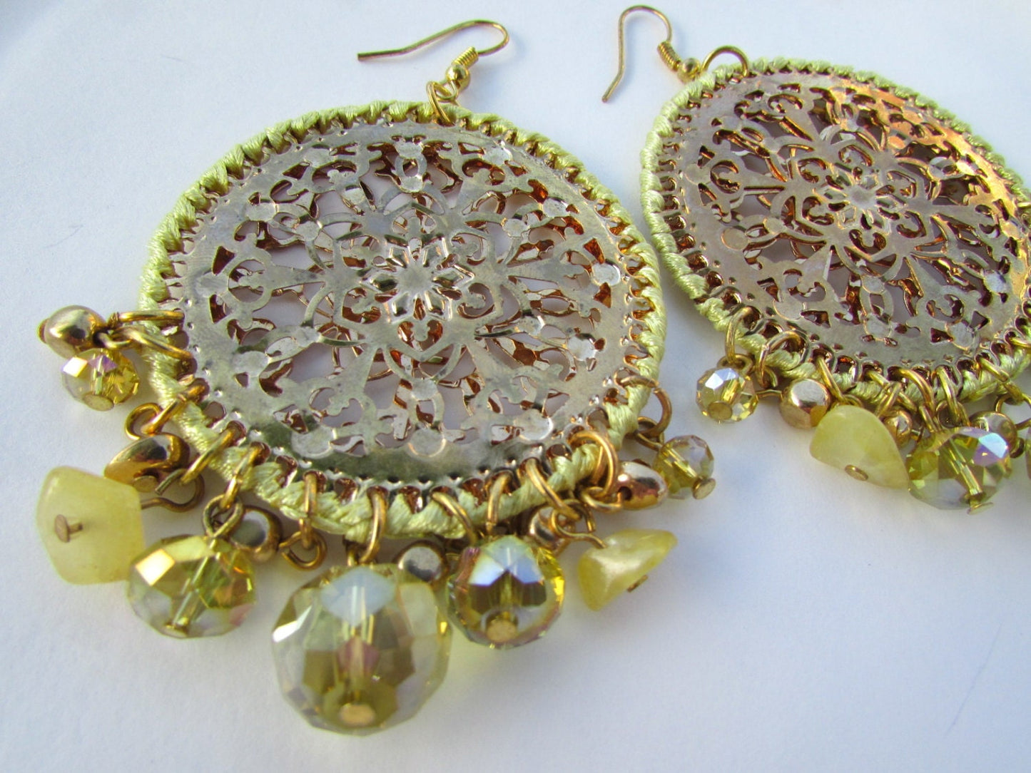 Unique long vintage CLIP EARRINGS - unique beautiful design