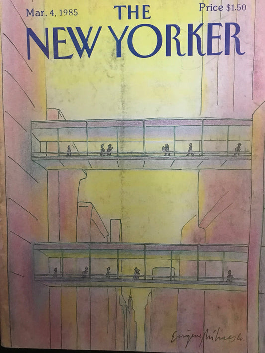 The NEW YORKER magazine cover only - March 4, 1985 - Please read description