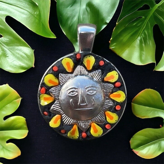 My own handmade micro mosaic glass necklace - sun themed - one-of-a-kind
