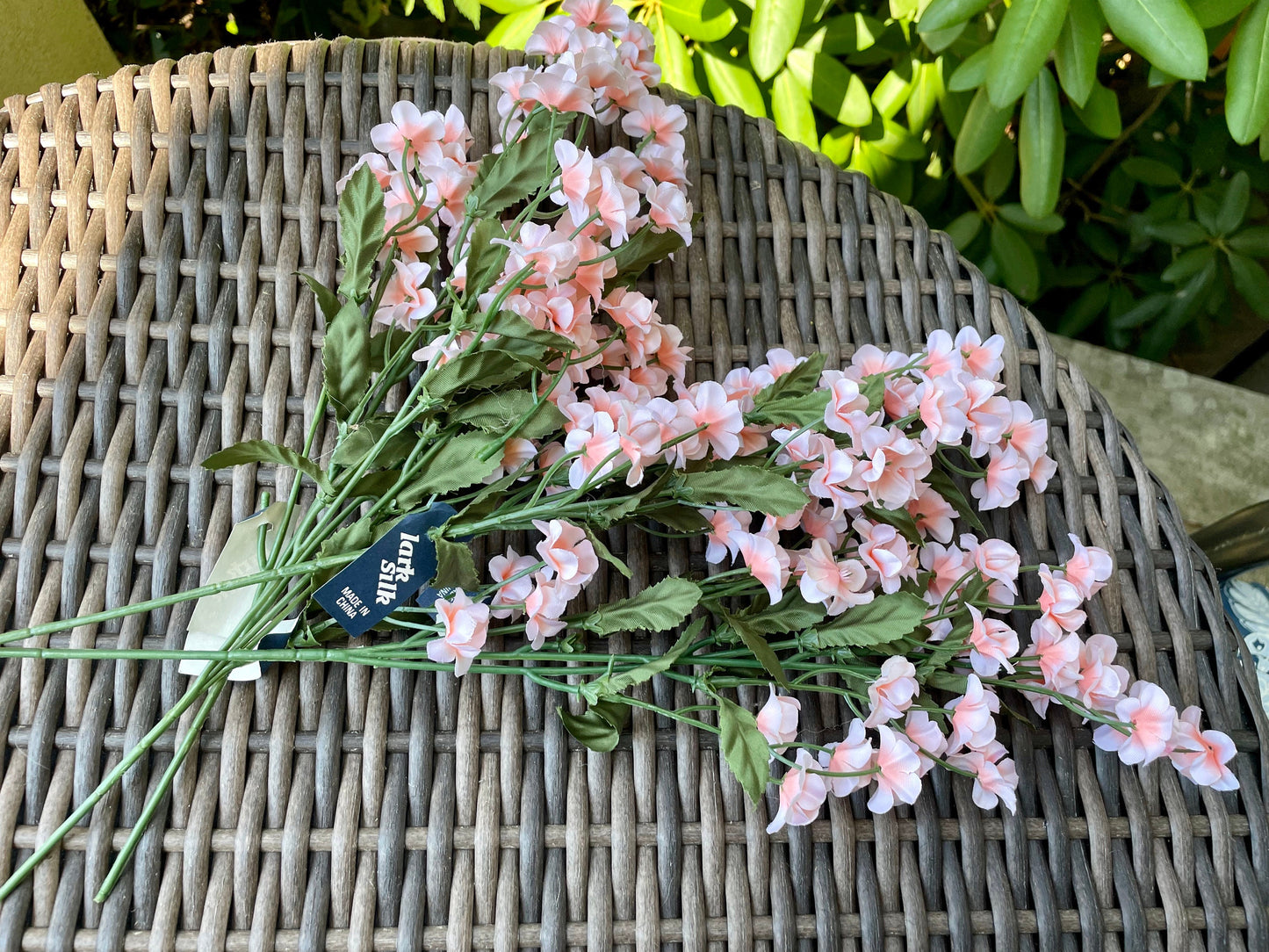 Vintage stems of stunning silk peachy pink faux flowers