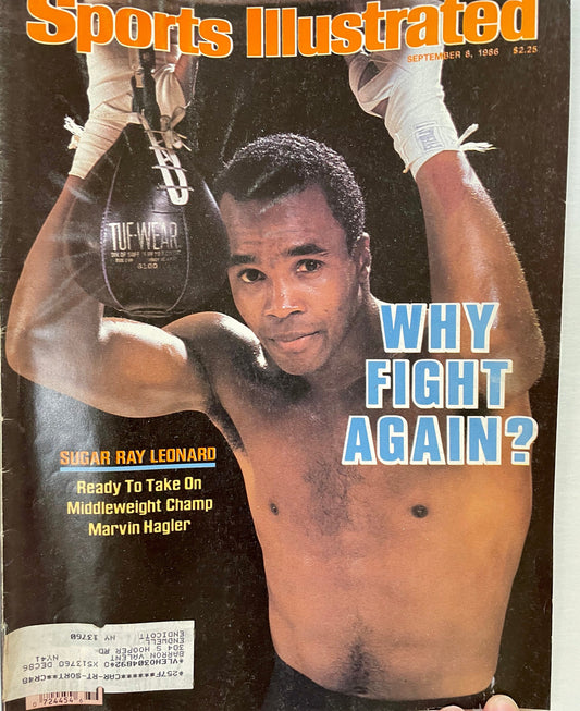 Sports Illustrated Magazine complete issue - Sugar Ray Leonard Why Fight Again? September 8, 1986