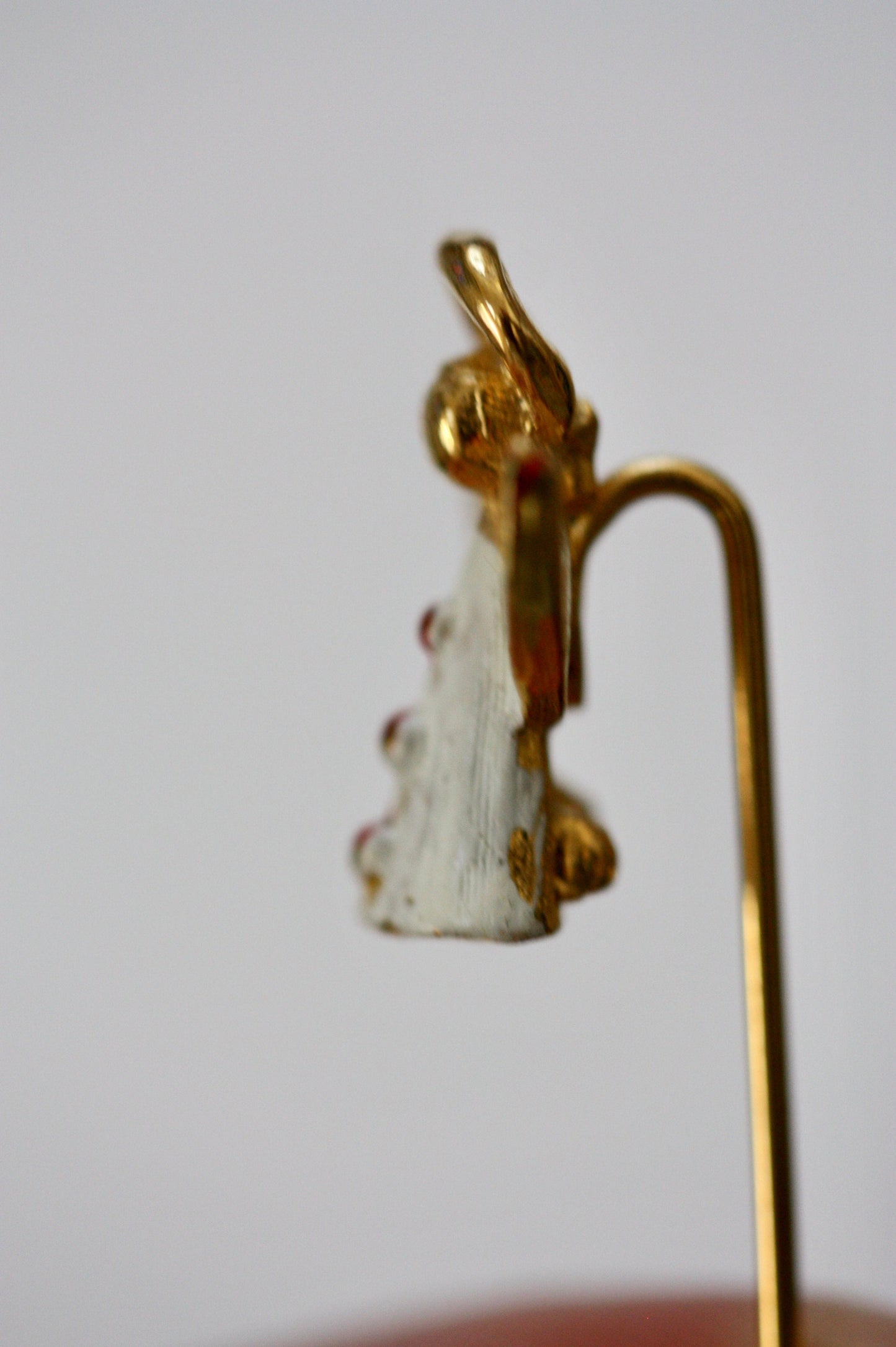 Tiny little angel vintage enamel stick pin - Christmas pin