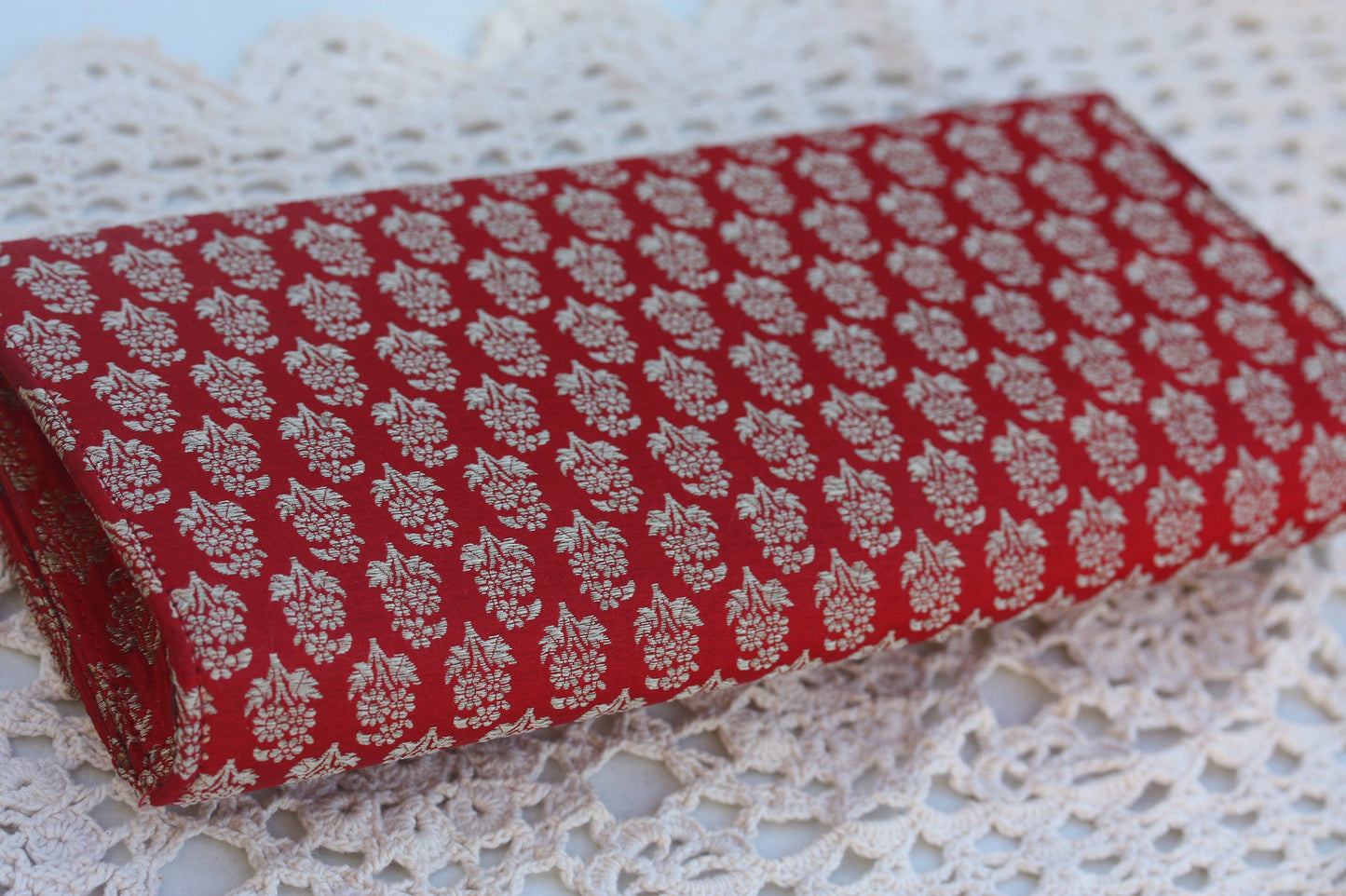 Asian Style Clutch - Vintage Red Gold Evening Purse Handbag for Wedding