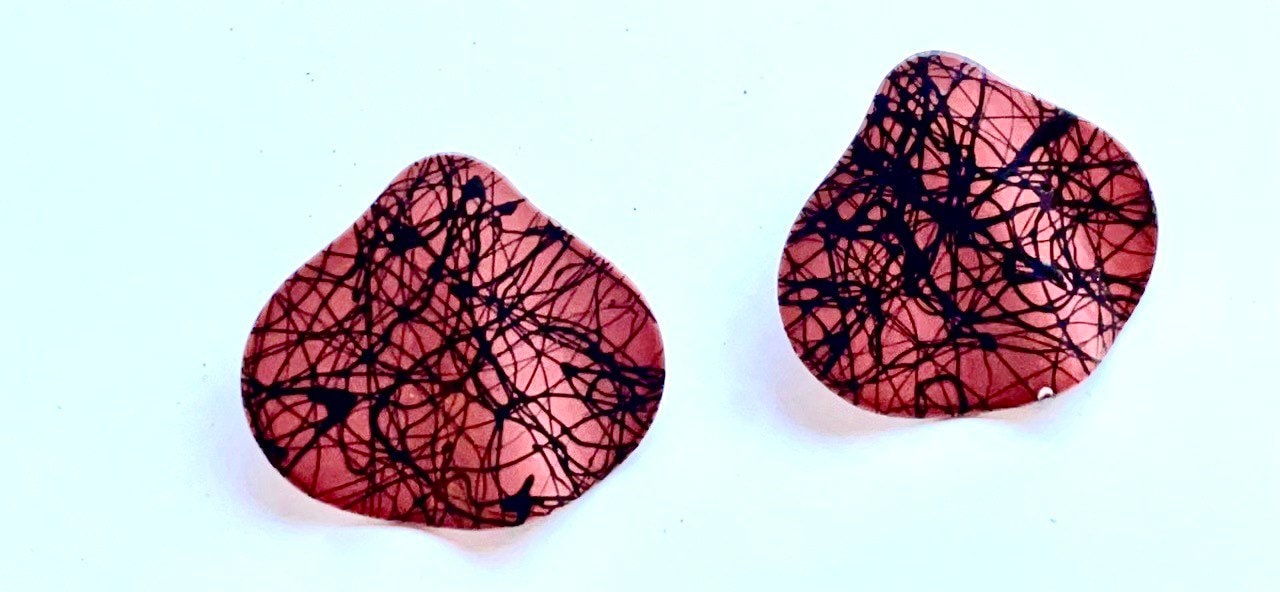Vintage enamel earrings with a unique design