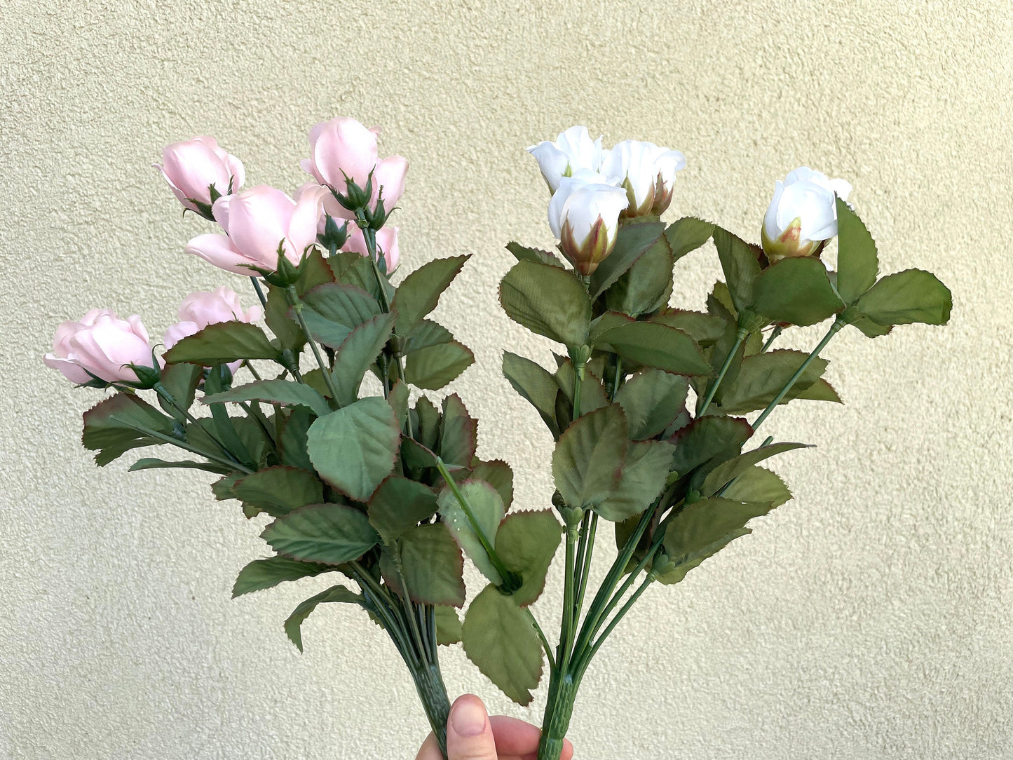 Vintage stems of stunning pink or white faux flowers