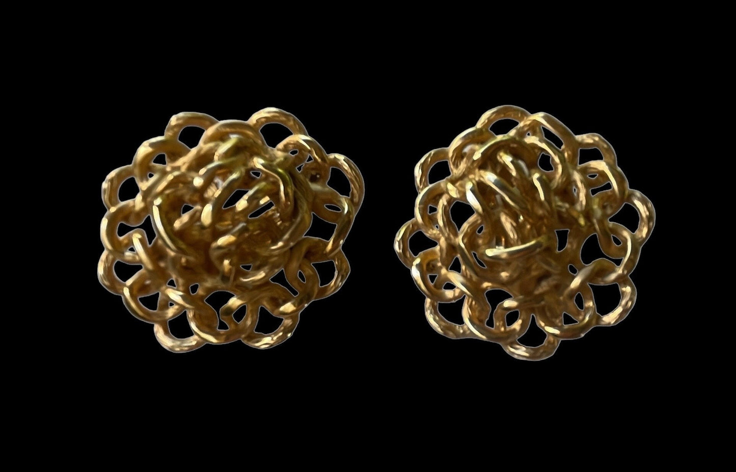 Vintage Fernando Originals FO Inc Gold Tone Clip On Earrings