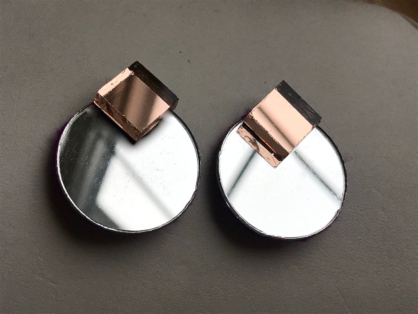 Unique colored mirror earrings