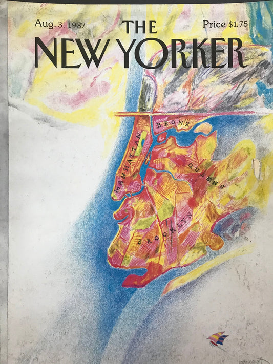 The NEW YORKER cover only - August 3, 1987 - Map of New York