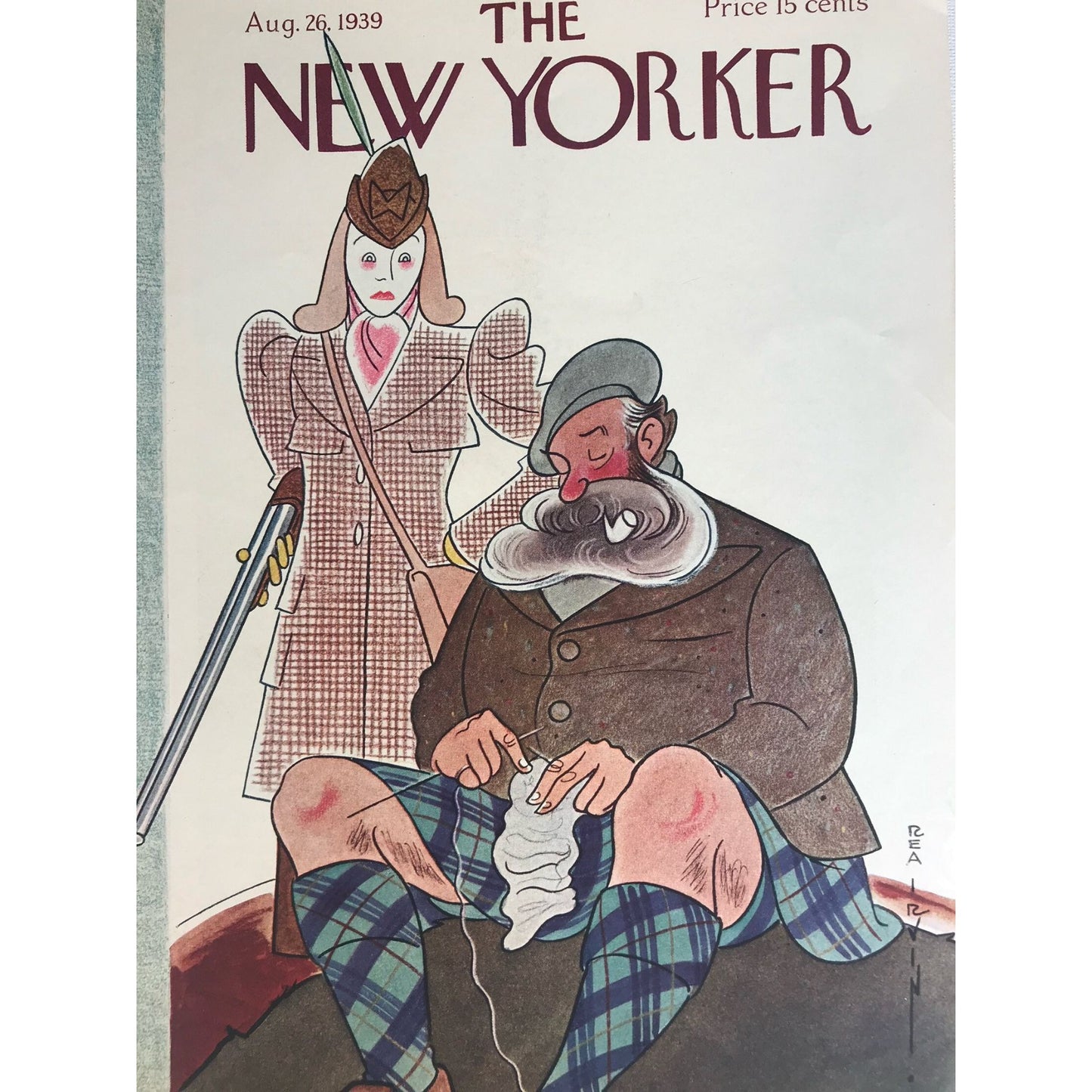 Rare NEW YORKER Magazine cover - August 26, 1939 - artist Rea Irvin