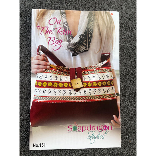 Bag Sewing Pattern - Printed On The Run Bag by Snapdragon Studios | Vintage DIY Handbag Design