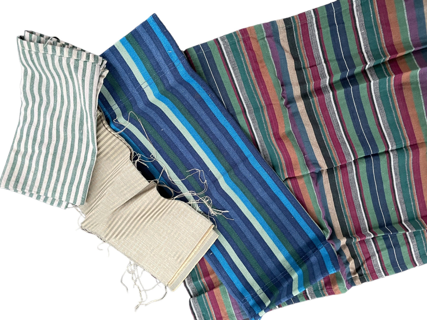 Vintage fabric remnants - striped fabric