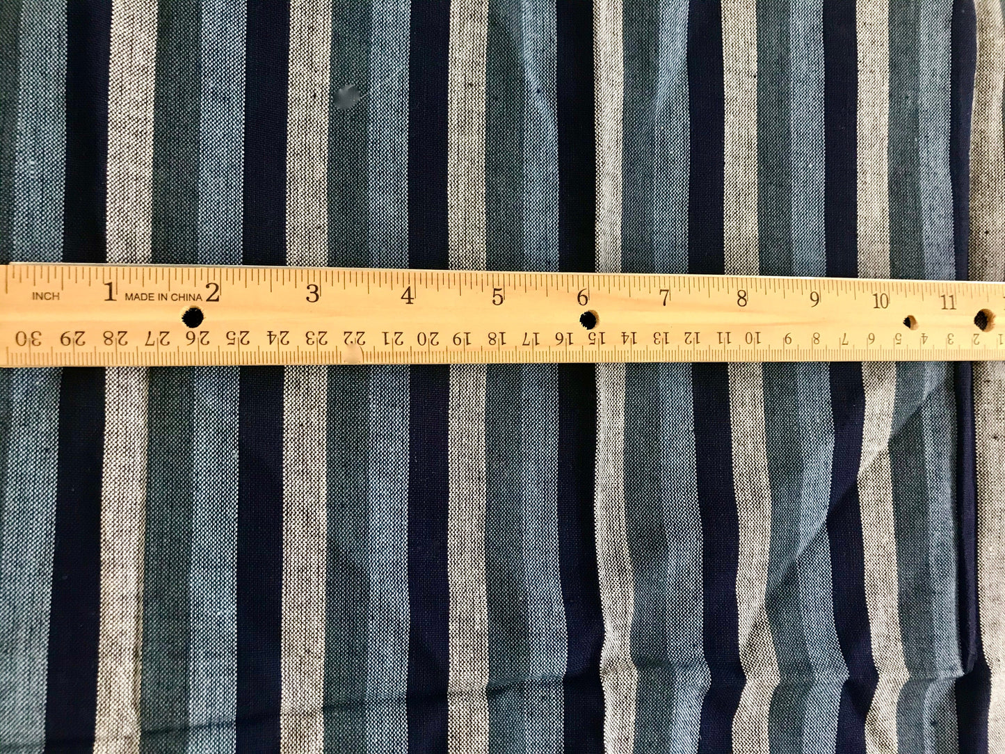 Two vintage all cotton square vintage napkins that you can use for fabric  - blue stripes - 100% cotton