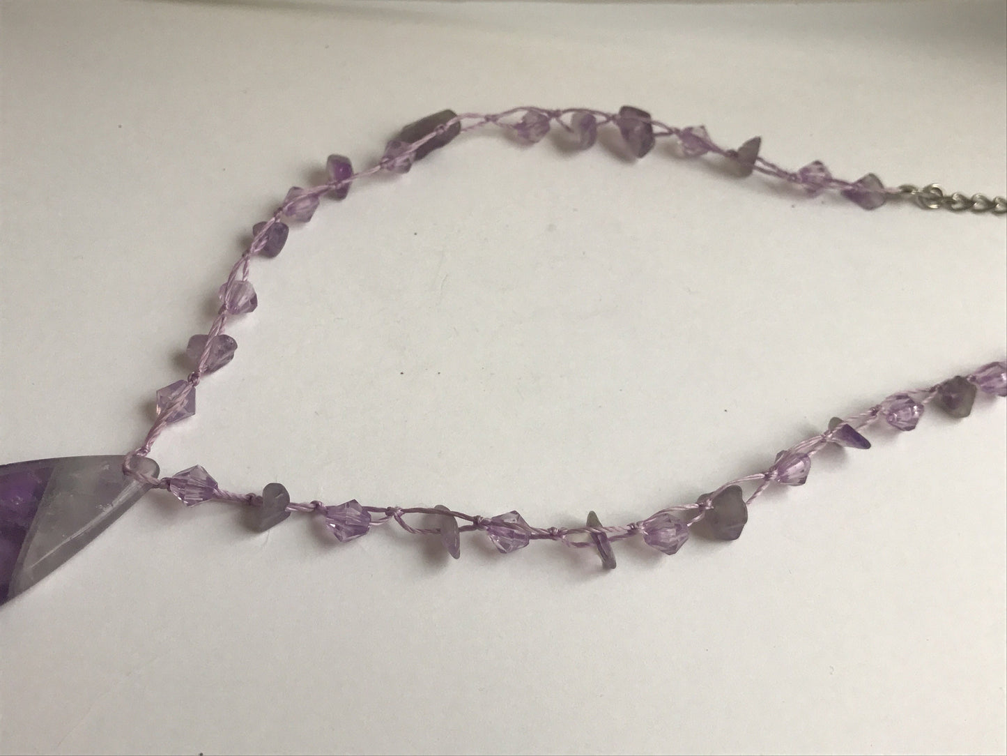 Stunning purple amethyst vintage necklace - lavender amethyst and gemstone chips