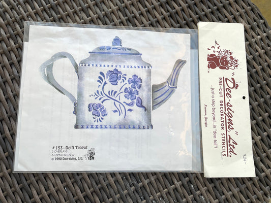 Delft teapot original stencil by Dee-signs in Georgia - in original packaging