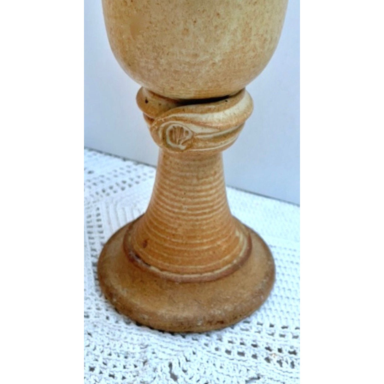 Pair of stunning vintage artisan pottery goblets