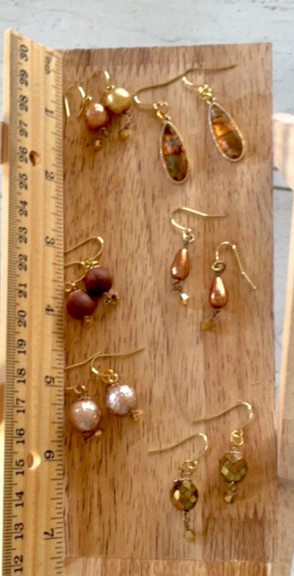 Your choice of handmade mixed material dangle earrings