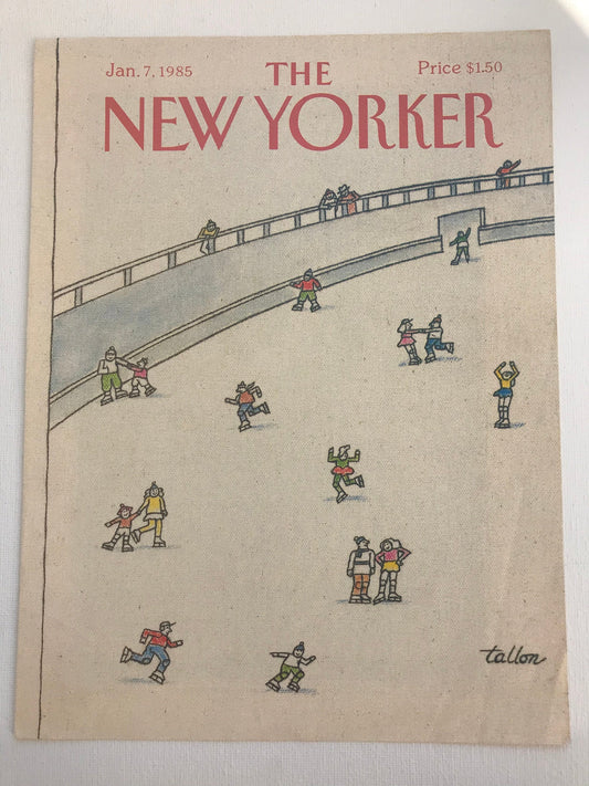 The NEW YORKER Magazine cover - January 7, 1985 - rare original cover - ice skating