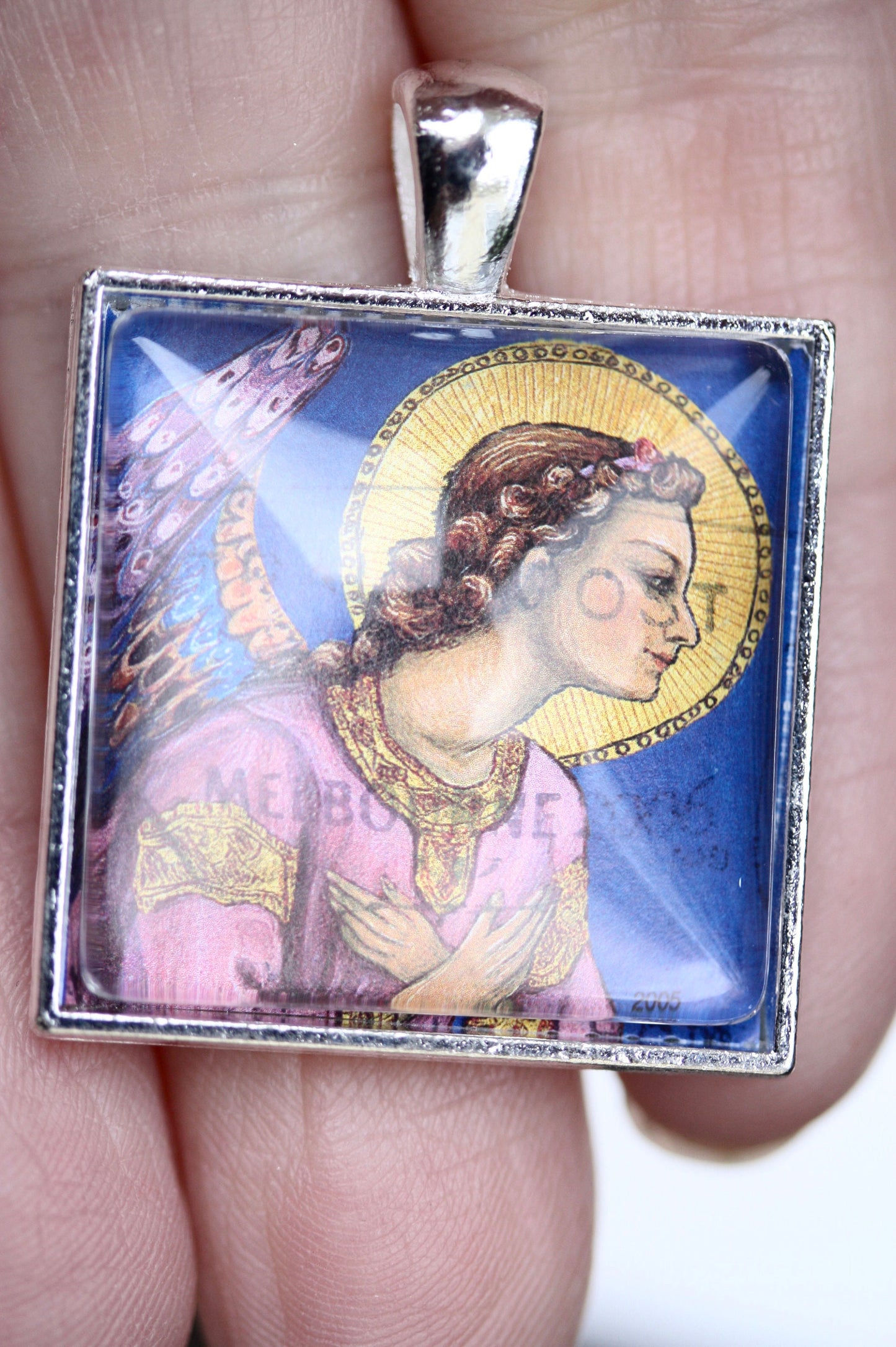 Necklace pendants made from genuine vintage and antique postage stamps from around the world - Australia, Argentina, Afghanistan, folk art