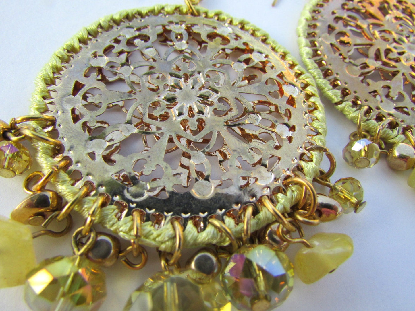 Unique long vintage CLIP EARRINGS - unique beautiful design