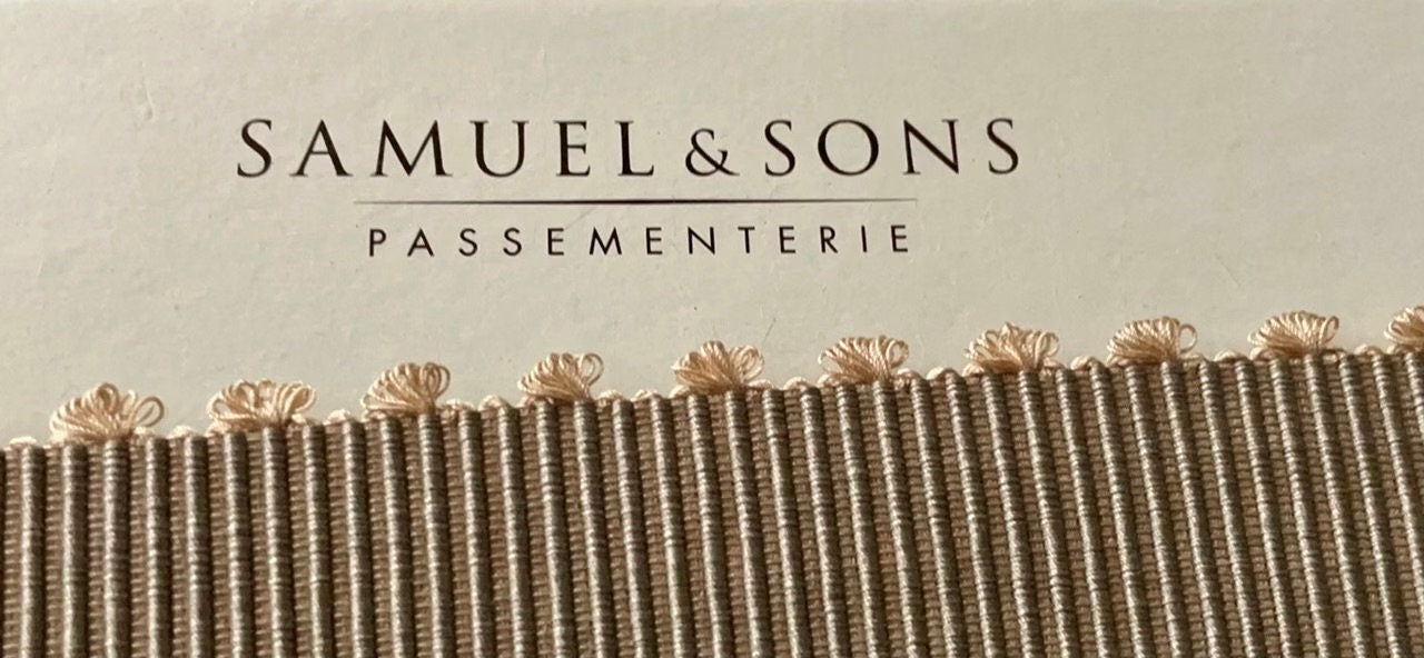 Vintage Samuel and Sons Passementerie Trim - 1.5 inch Warwick Picot Braid in Willow Grey - price per yard