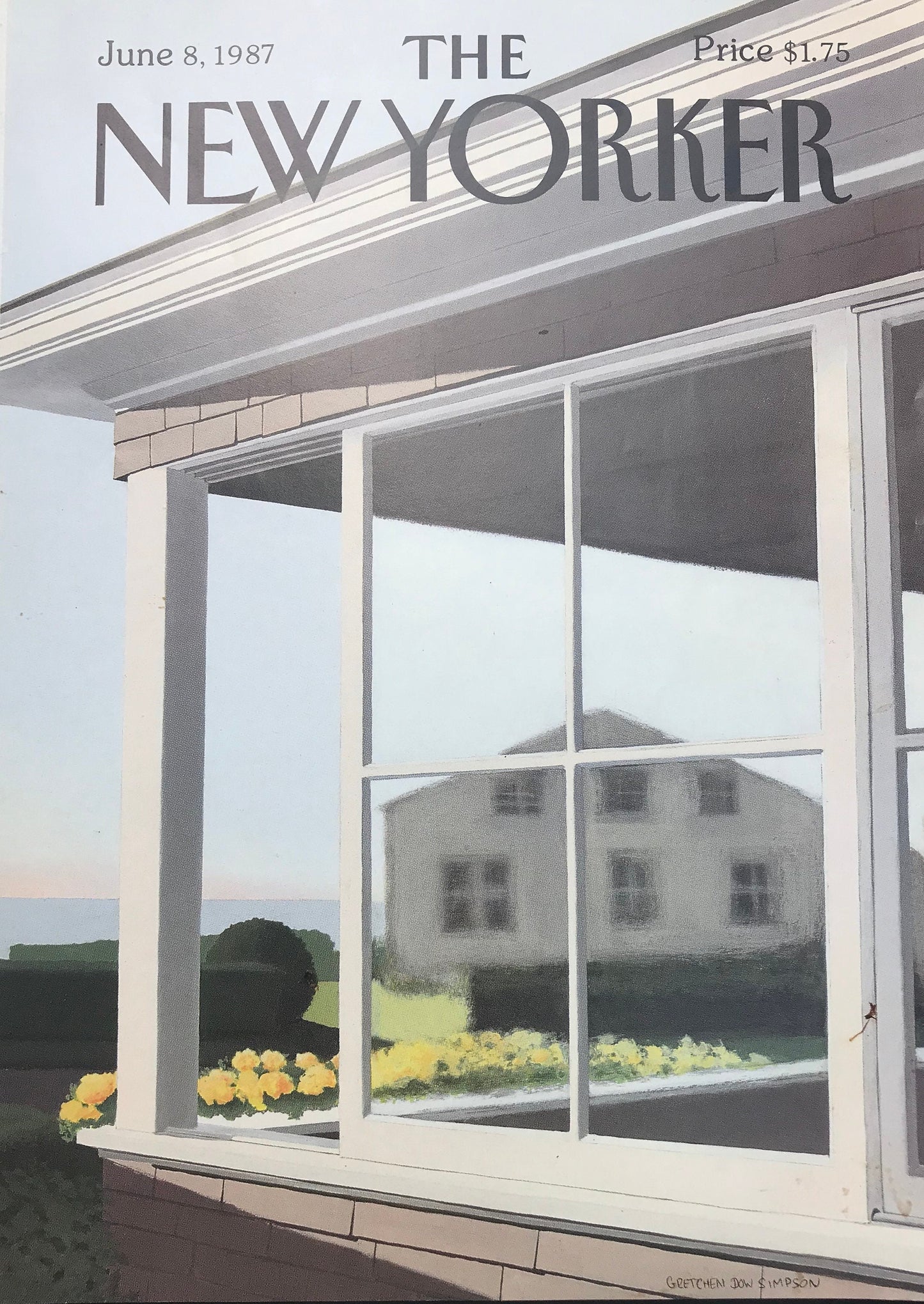 June 8, 1987 - The NEW YORKER Magazine original cover - houses by Gretchen Dow Simpson