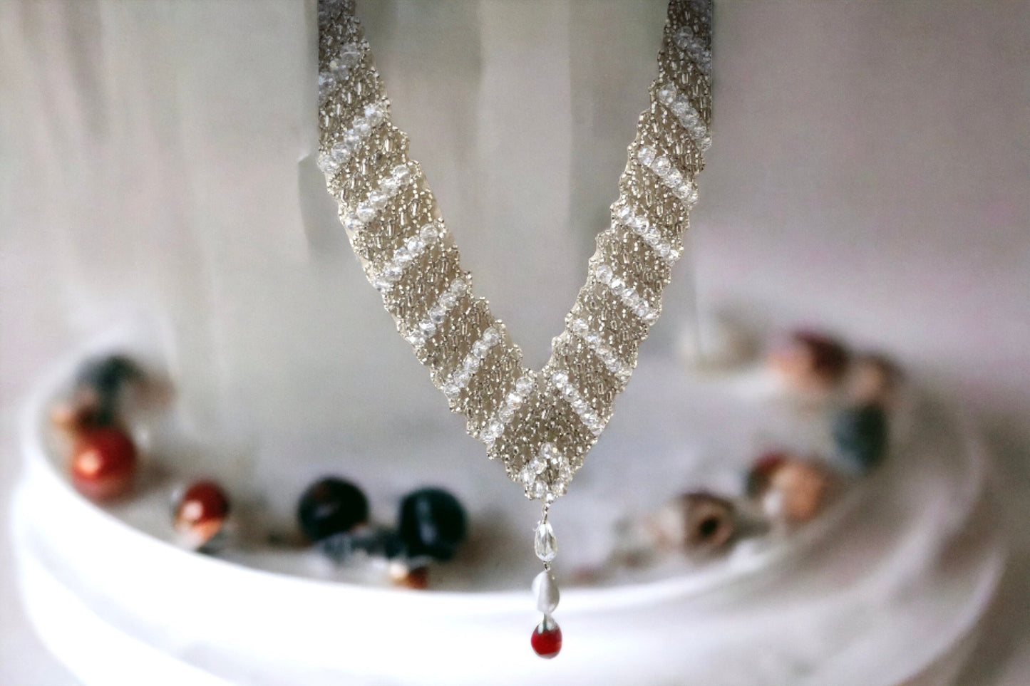 Breathtaking, show-stopping, ooh la la, perfect for a bride, wedding or any other function - magnificent beadwork crystal necklace