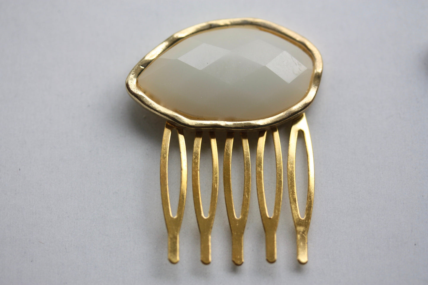 Your choice of hair comb - Mixed Material - handmade from new and vintage components - ivory cream and silvery gray