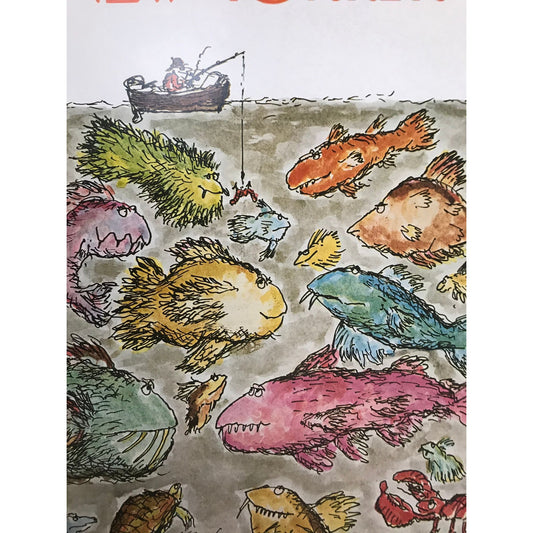 May 12, 1980 - The NEW YORKER Magazine original cover - by artist Ed Koren - fisherman, fishing, fis