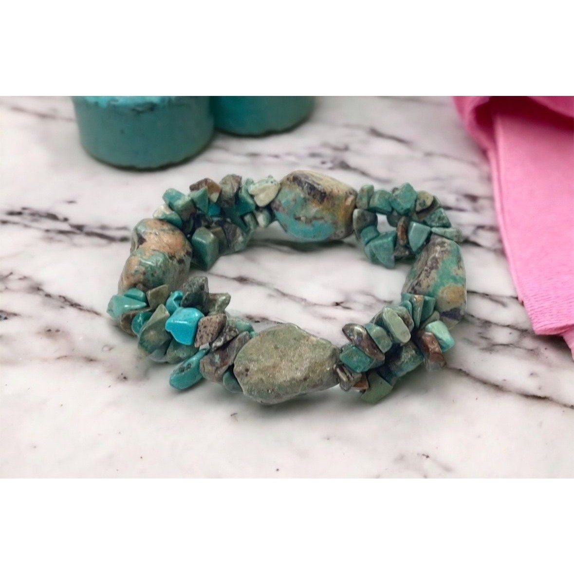 Faux turquoise (howlite?) stunning vintage bracelet