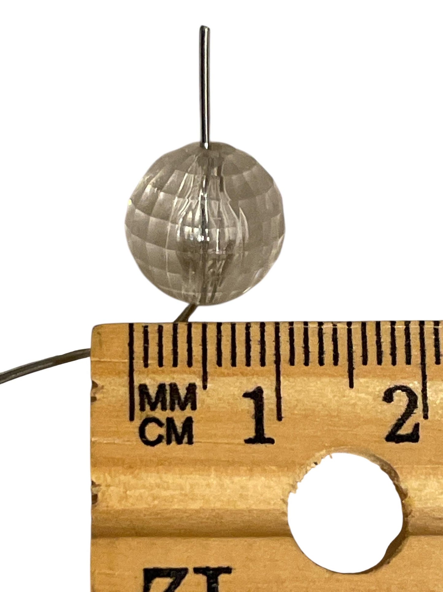 Clear Vintage Faceted Plastic Bead – Transparent Round Bead for Jewelry Making, Retro Craft Supply