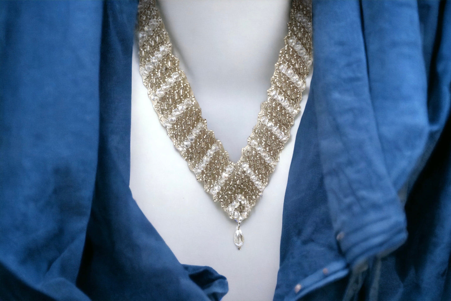 Breathtaking, show-stopping, ooh la la, perfect for a bride, wedding or any other function - magnificent beadwork crystal necklace