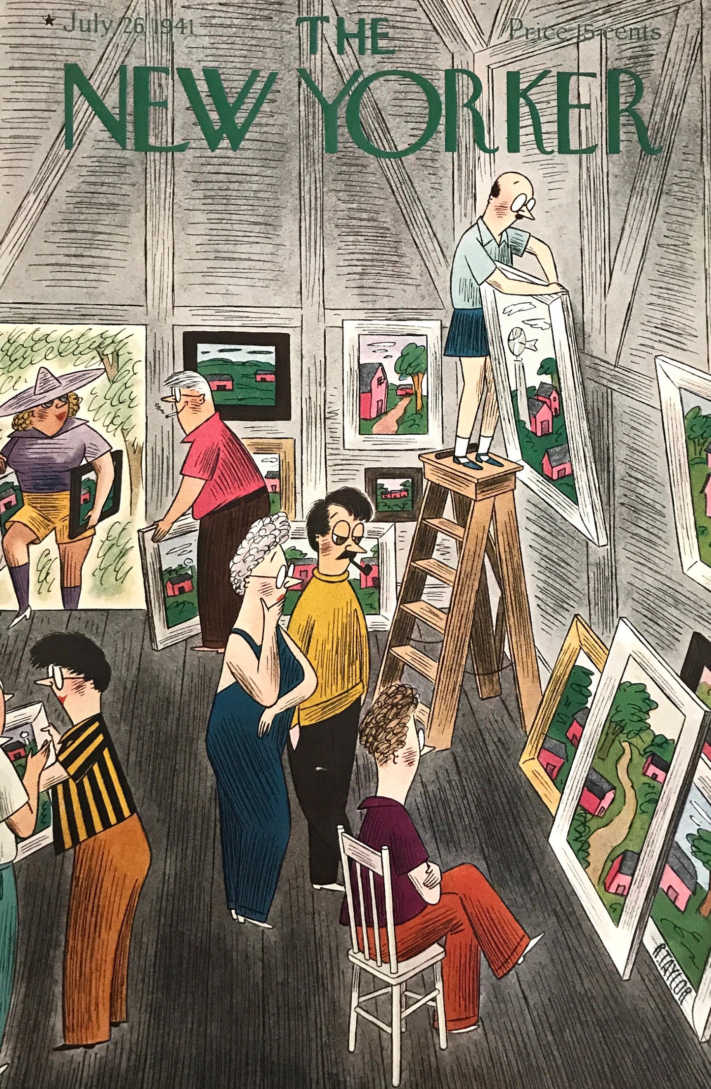 The NEW YORKER Magazine original cover - July 26, 1941 - "Art Fair" by Richard Taylor