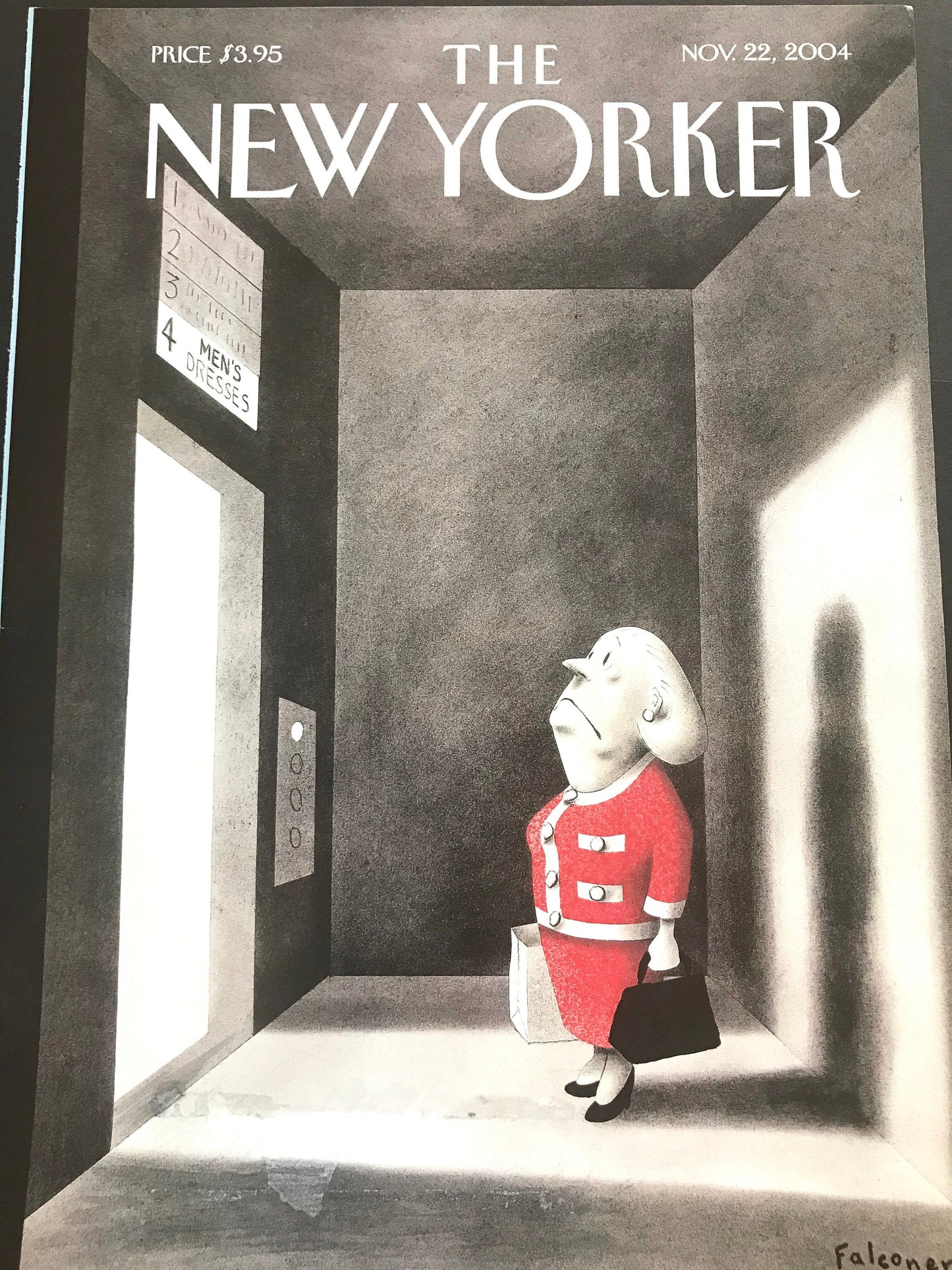 The NEW YORKER magazine cover only -  November 22, 2004 - men's dresses - Please read description
