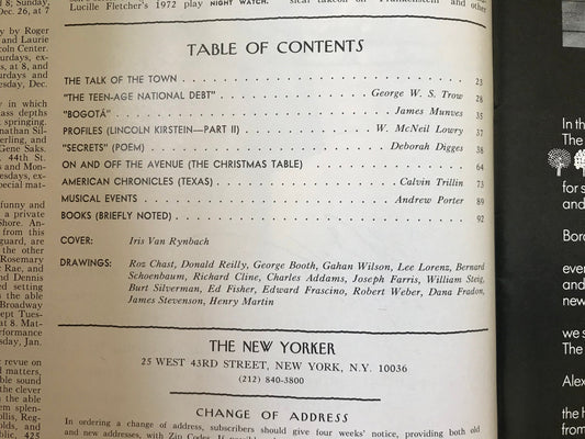 December 22, 1986 - COMPLETE ISSUE of The New Yorker Magazine - holidays, Christmas