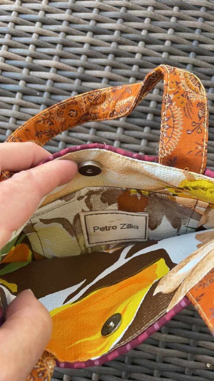 Embroidered Handbag - Petro Zillia Bag With Decorative Embroidery & Pocketed Lining