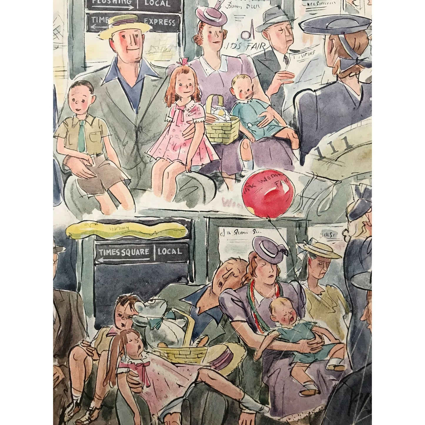 Very RARE - September 7, 1940 - NEW YORKER Magazine original cover - family before and after the fair