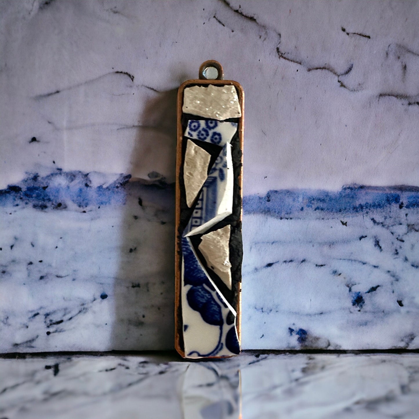 Handmade mosaic necklace - made from upcycled pieces of a broken vintage plate