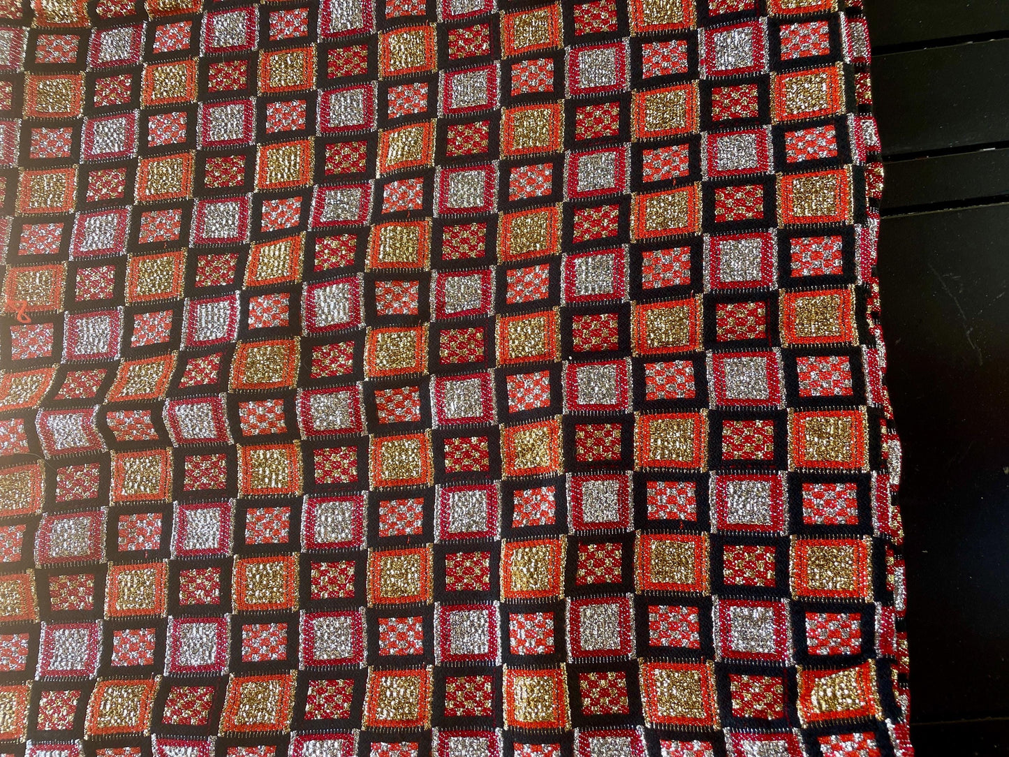 Unique sparkly geometric retro vintage fabric - reminds me of disco