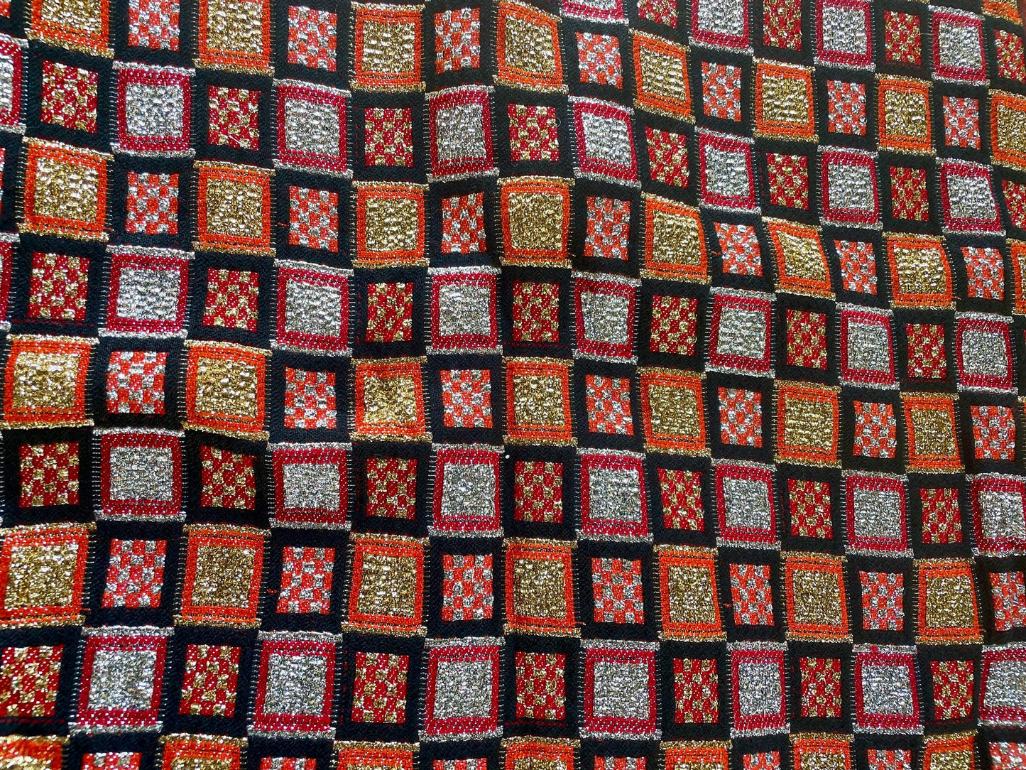 Unique sparkly geometric retro vintage fabric - reminds me of disco