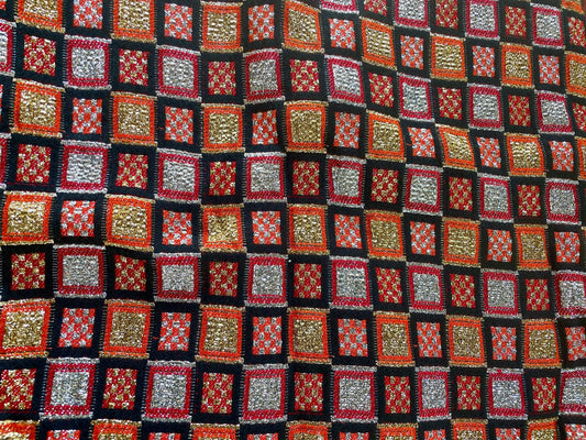 Unique sparkly geometric retro vintage fabric - reminds me of disco