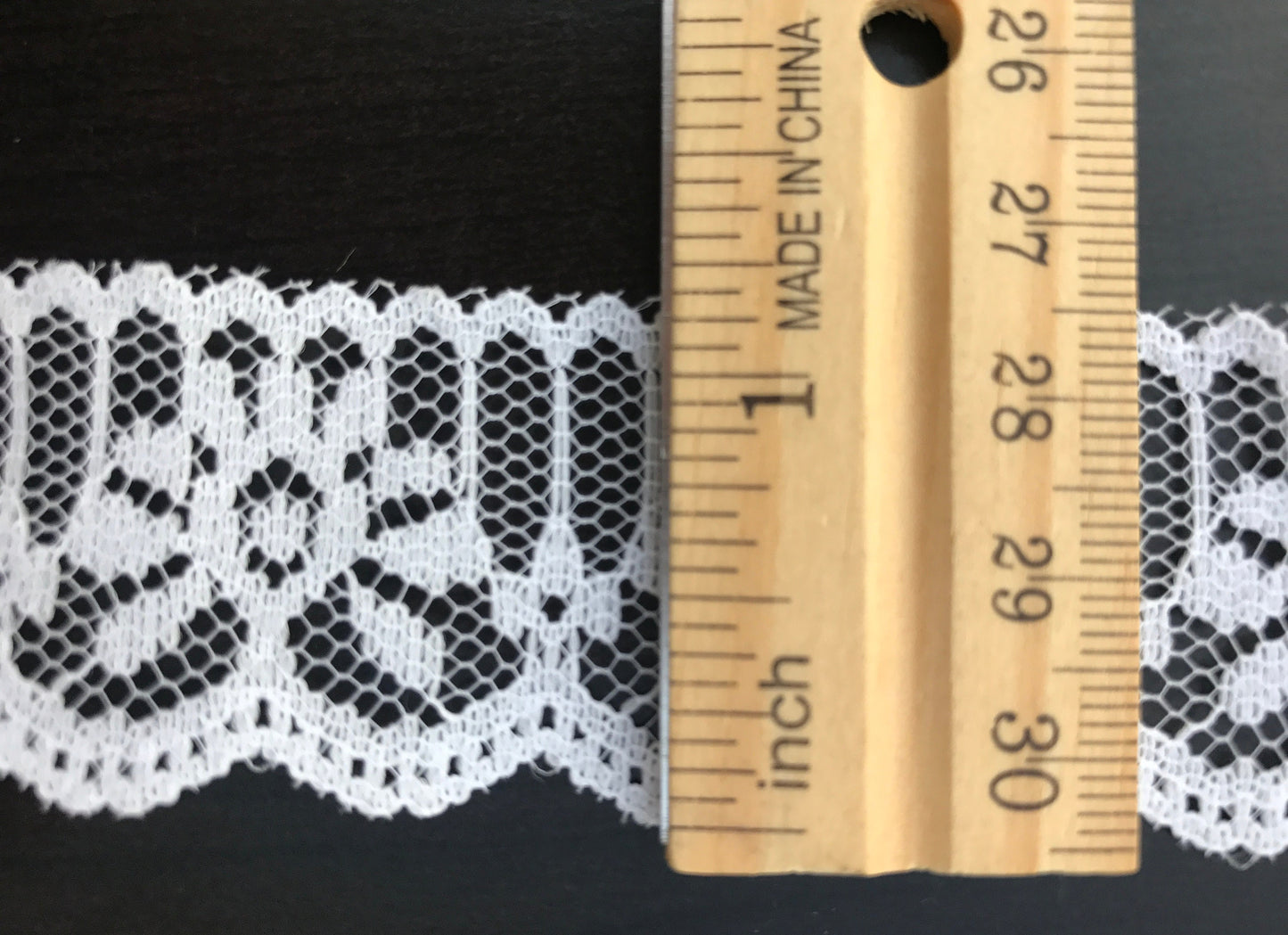 1" wide vintage white lace - by the yard