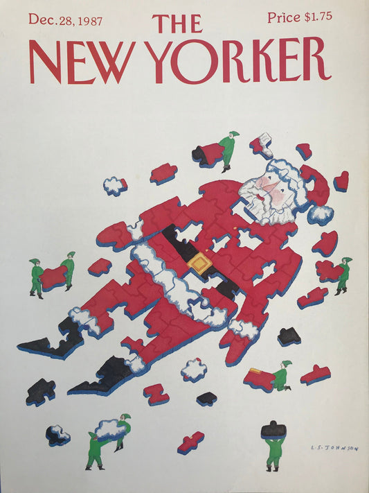 NEW YORKER Magazine original cover - vintage - December 28, 1987