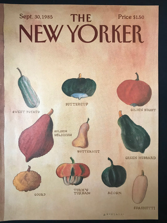 NEW YORKER Magazine cover - September 30, 1985 - vegetables