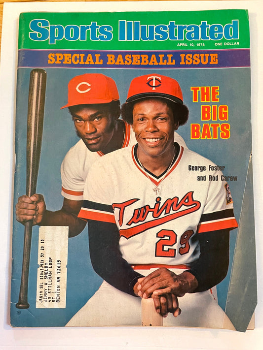 Sports Illustrated Magazine complete issue - Apr 10, 1978 - The Big Bats: George Foster; Rod Carew - Twins baseball